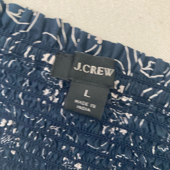 J. Crew Blue and White Puff Sleeve Dress - Picture 8 of 9